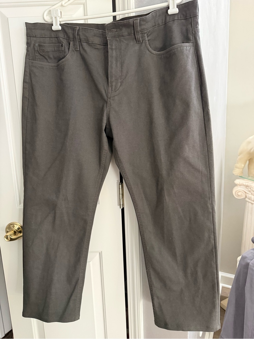 English Laundry Men's Khaki-Grey Cotton Chinos